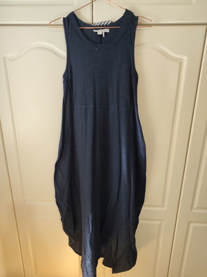 Attrattivo long dark blue dress size S, 100% cotton