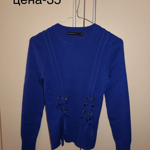 Karen Millen long sleeve blouse new, blue, size XS