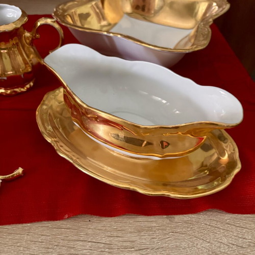 Bavarian porcelain set with gold accents, vintage
