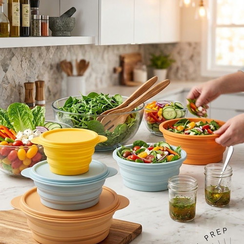 Tupperware Mini Max collapsible silicone bowls set of 3 for meal prep