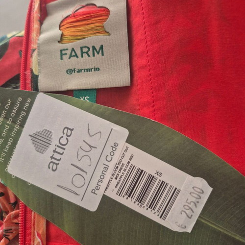 Farm Rio dress new with impressive sleeves and back, size XS