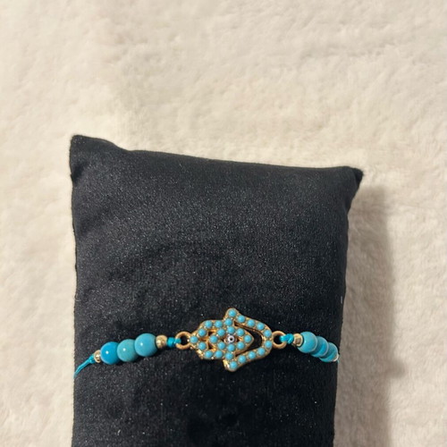 Boho Style Handmade Bracelets Set of 6 with Turquoise and Evil Eye