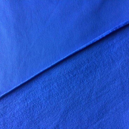 Thin fleece-backed fabric blue, like new, 2 large pieces