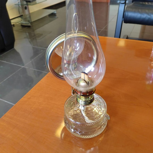 Vintage oil lamp with mirror reflector like new