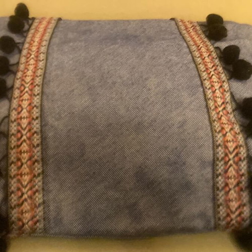 Handmade bag in denim cotton fabric with inner lining and decorative details
