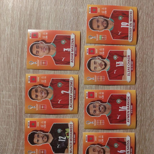 Morocco World Cup Qatar 2022 stickers, set of 7