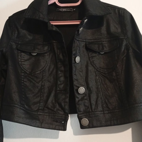 Pink Woman Thin Short Jacket Medium New Black with Rhinestones