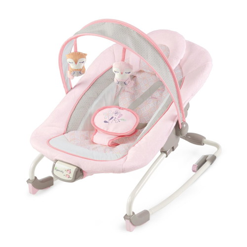 Ingenuity Rock ’N Soothe Rocker used, Audrey pink design