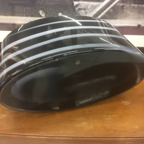 Oval glass vase new, quite heavy, hand-blown