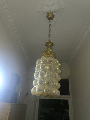 Clear Bubble Glass retro pendant light from the 70s like new