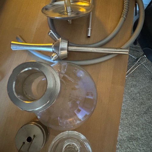 El-Badia transparent hookah with reflective glass like new