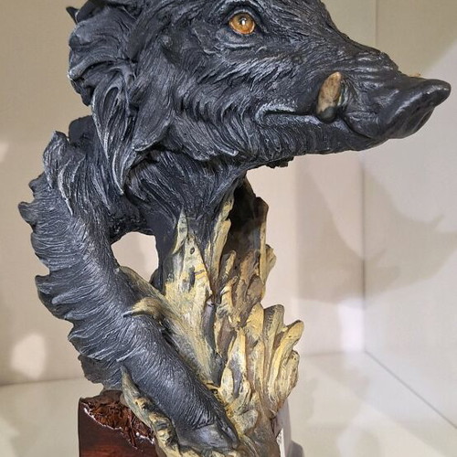 Boar Statue new, 34 cm, resin