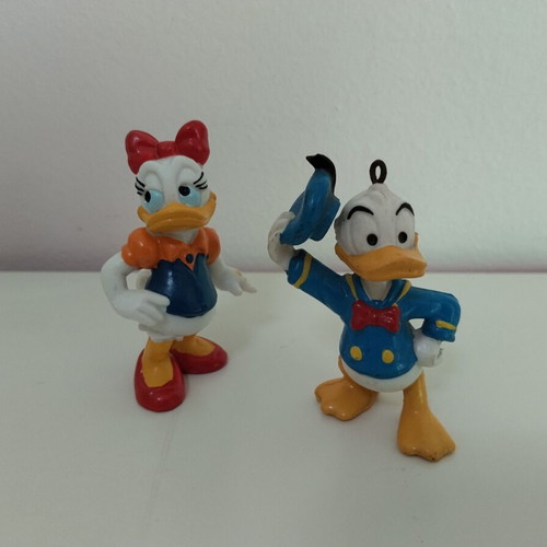Donald & Daisy Disney miniature figures, vintage 1986, 6 cm