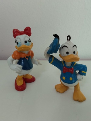 Donald & Daisy Disney miniature figures, vintage 1986, 6 cm