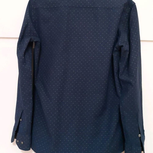 Men's shirt dark blue with brown details like new, size M