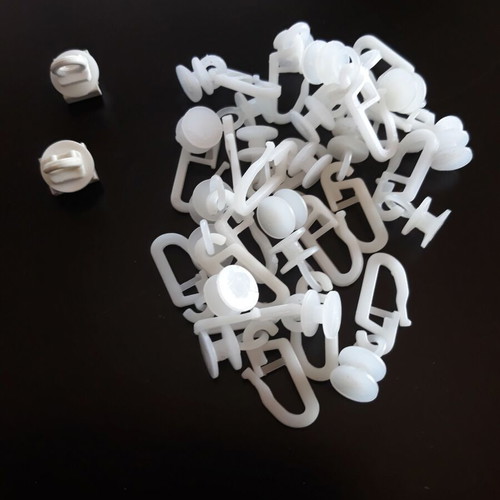 Curtain hooks with rollers and 2 stops used, pack of 20 hooks and 2 stops