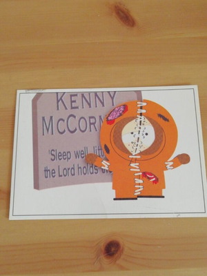 South Park Zombie Kenny postcard used