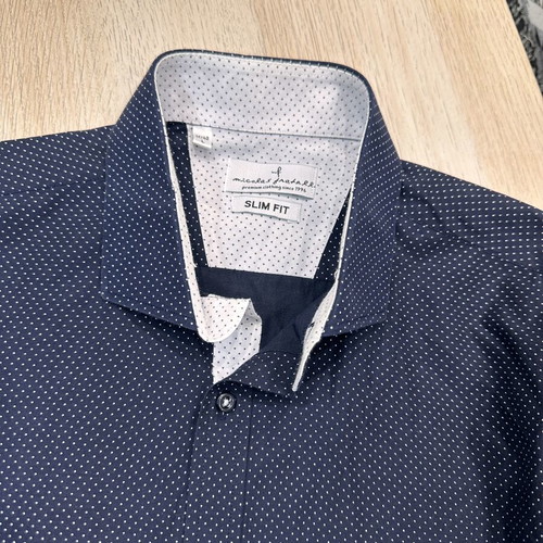 Nicolas Frattel Slim Fit Shirt size L like new, dark blue with white pattern