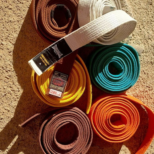 Martial arts belts like new, pack of 6, length 2.80m