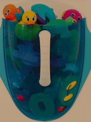 Munchkin bath toy scoop used, blue