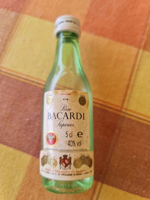 Bacardi rum 5 cl miniature used, collectible
