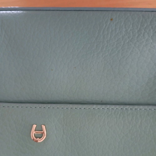 Aigner leather crossbody bag like new, turquoise