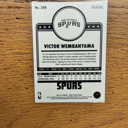 Victor Wembanyama 2023-24 Panini NBA Hoops Tribute Teal Explosion card new