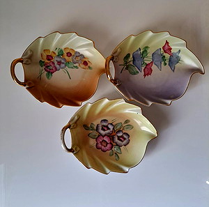 Tirschenreuth Σετ Πιατέλες 3τεμ. 19cm Hand Painted Bavaria Germany #00373