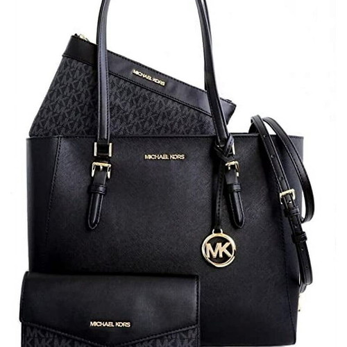 Τσάντα Michael Kors Charlotte 3 σε 1 καινούργια, μαύρη με χρυσαφί λεπτομέρειες