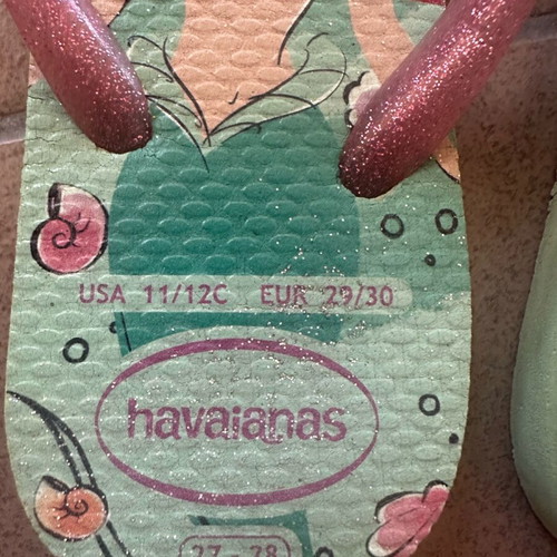 Ariel kids slippers like new, multicolor, Havaianas size 29-30
