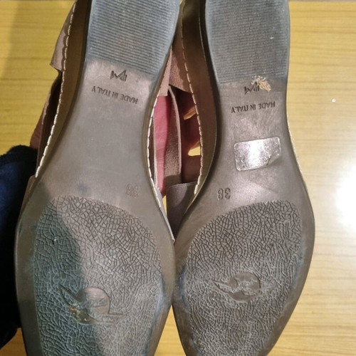 Confort women's leather shoes Italian used, size 38, beige brown