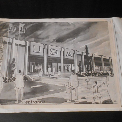 USA Pavilion DETH 1964 Graphic Designer Sketch used