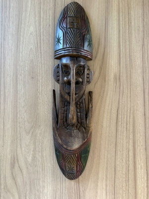 Handmade wooden African decorative mask like new