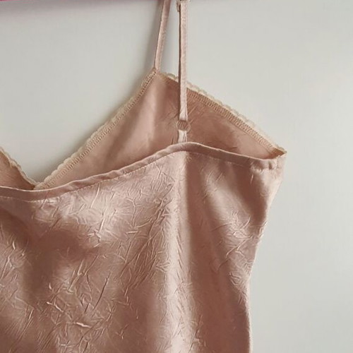 Satin top with lace like new, beige, size S