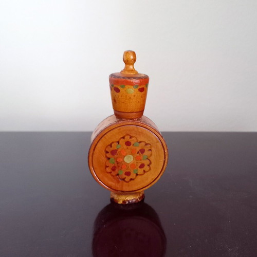 Vintage Bulgarian Baklitsa wooden parfum bottle used