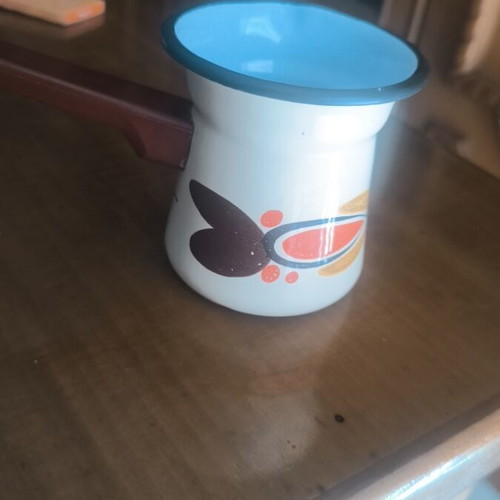 Vintage enamel briki 70s, deadstock, kitchenware