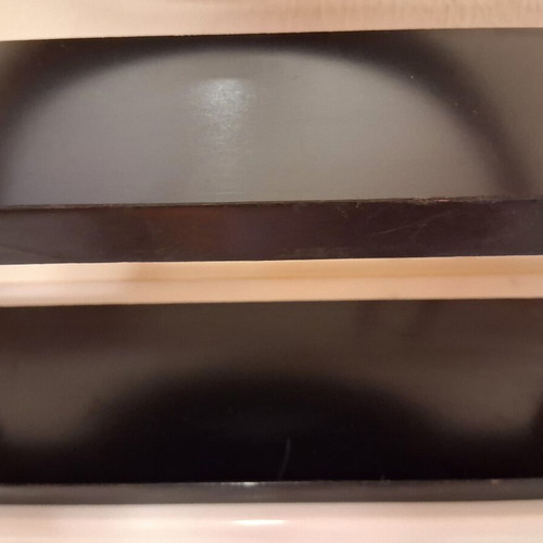 Vintage hanging two-tier shelf with formica surfaces