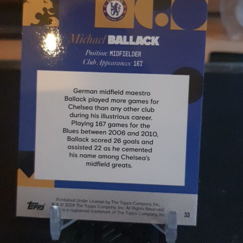 Topps Chelsea Team Set 2023-24 Michael Ballack Cracked Ice like new