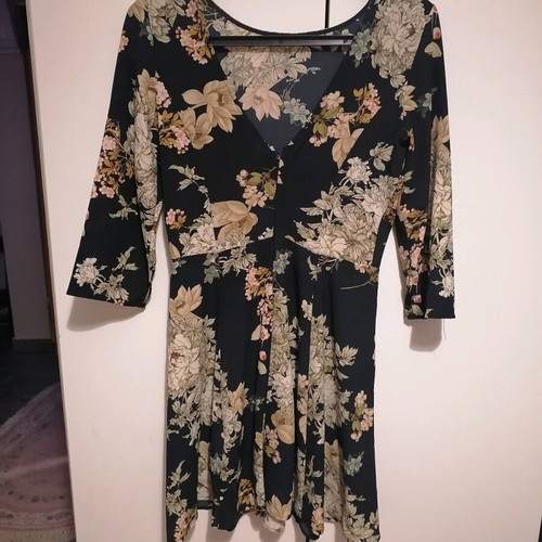 Stradivarius mid-length dress like new, floral colors