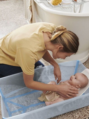 Stokke Flexi Bath μπάνιο με υποστήριξη για νεογέννητο μεταχειρισμένο, πορτοκαλί