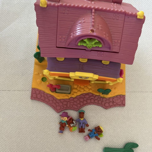 Polly Pocket Western Saloon 1994 playset used with lights and figures