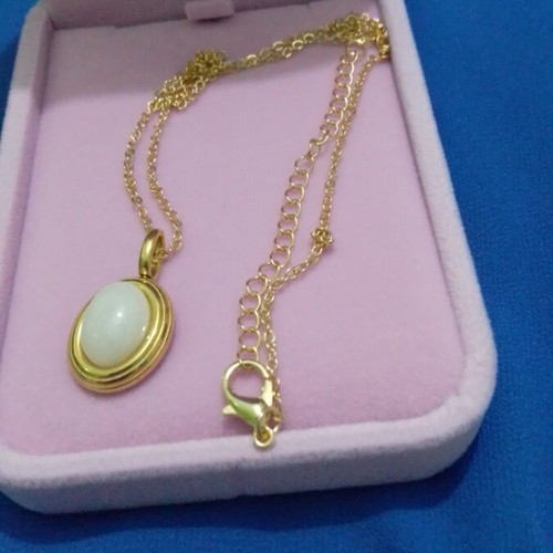 Steel pendant gold plated new in gift box