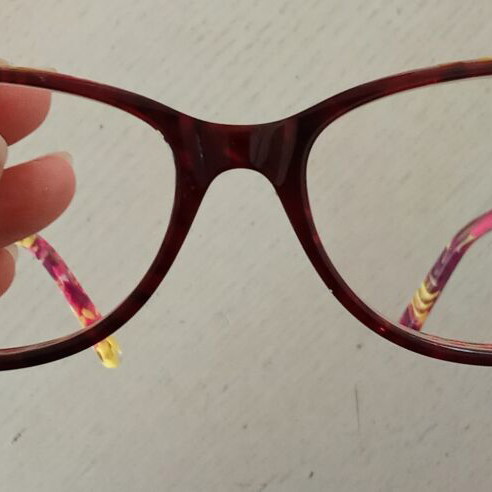 Relaxing glasses without myopia prescription like new, pink multicolor