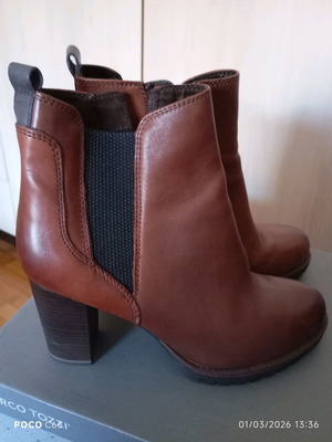 Marco Tozzi leather ankle boots brown new size 38