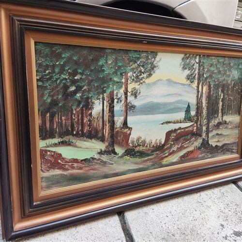 Signed oil painting used 100x62 on canvas Koumaridis 1979