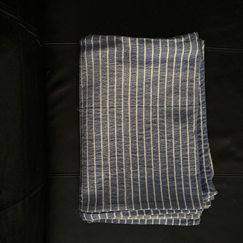 Summer cotton throw used, white and blue