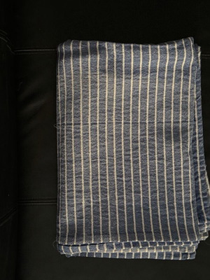 Summer cotton throw used, white and blue