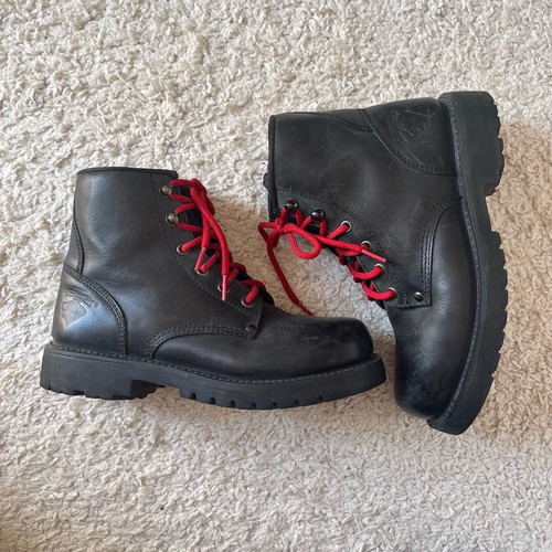 Herman black leather boots used, size 40