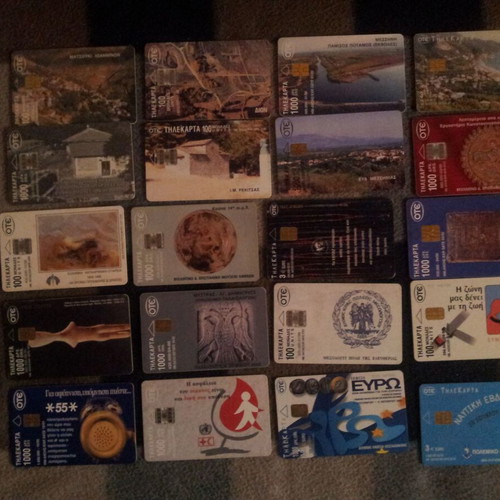 Phone cards used, pack of 20 pieces