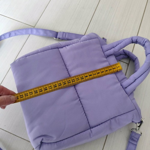 Stradivarius shoulder bag like new, purple, puffer jacket fabric